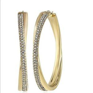 Michael Kors Pave Crystal Gold Crisscross Earrings